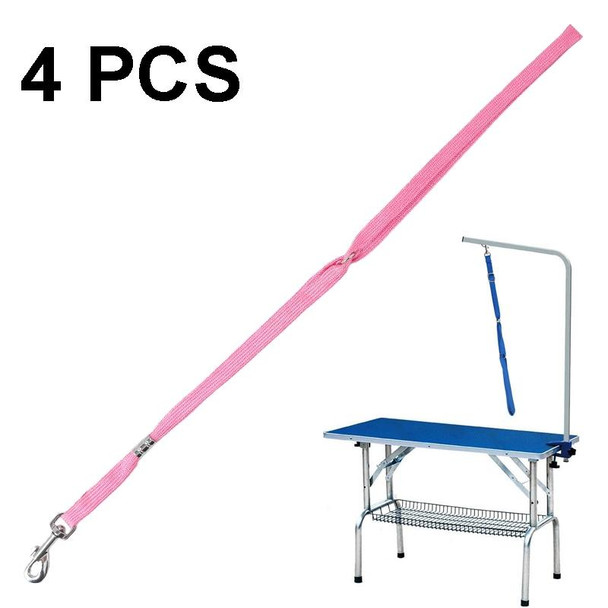 4 PCS Pet Bath and Grooming Table Fixed Rope Dog Traction Rope, Color: Pink - Open Box (Grade A)