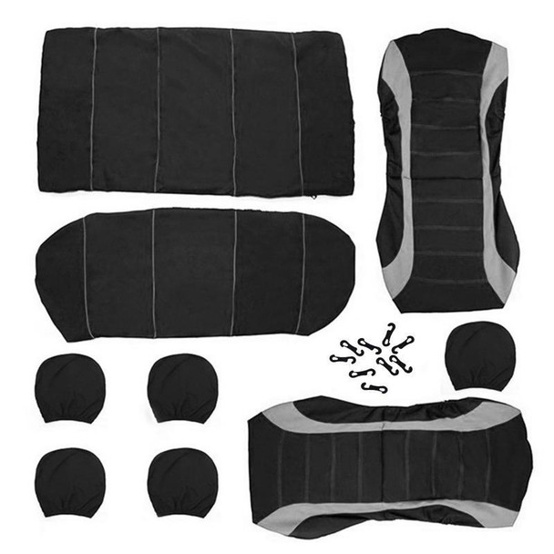 9 PCS Four Seasons Universal Seat Cover Cushion Car Fur Seat Covers Set Universal Cushion(Gray) - Open Box (Grade B)