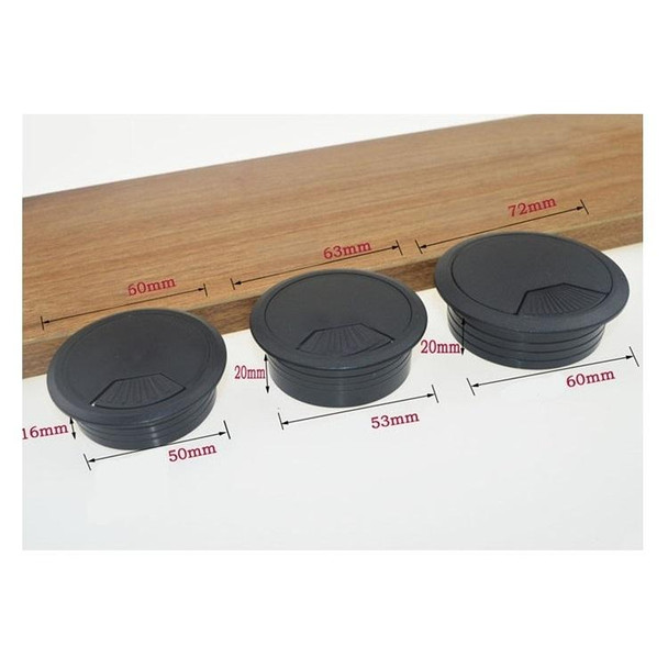20 PCS ABS Plastic Round Cable Box Computer Desk Cable Hole Cover, Specification: 60mm (Black) - Open Box (Grade A)