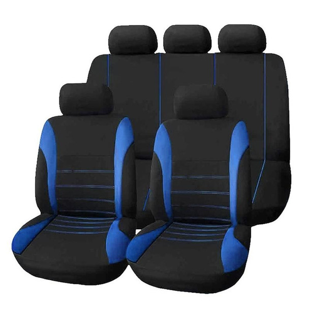 9 PCS Four Seasons Universal Seat Cover Cushion Car Fur Seat Covers Set Universal Cushion(Blue) - Open Box (Grade B)