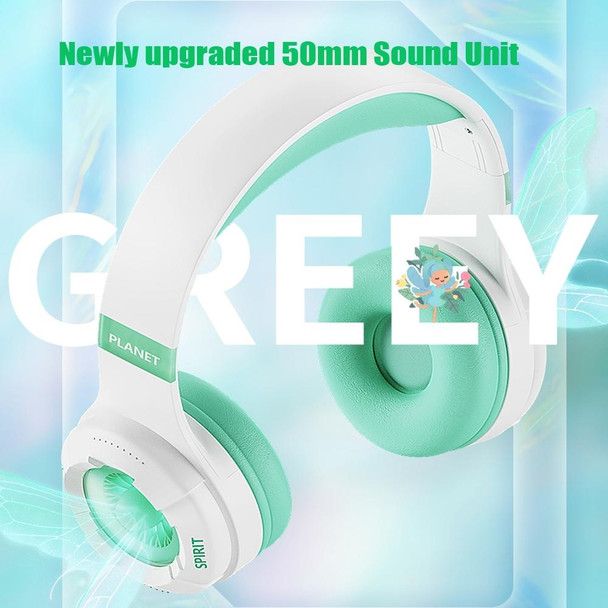 KE25 RGB Light Wireless Stereo Music Bluetooth Headset(Green) - Open Box (Grade A)