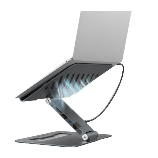 Wavlink UMD07 Adjustable Aluminum Ergonomic Portable Laptop Stand Type-C Docking Station - Open Box (Grade A)