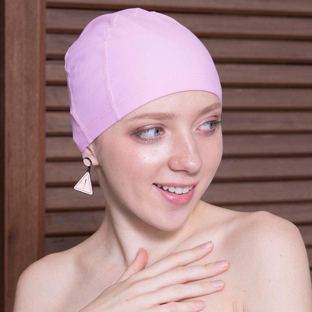 Adult Waterproof PU Coating Stretchy Swimming Cap Keep Long Hair Dry Ear Protection Swim Cap(Pink) - Open Box (Grade A)
