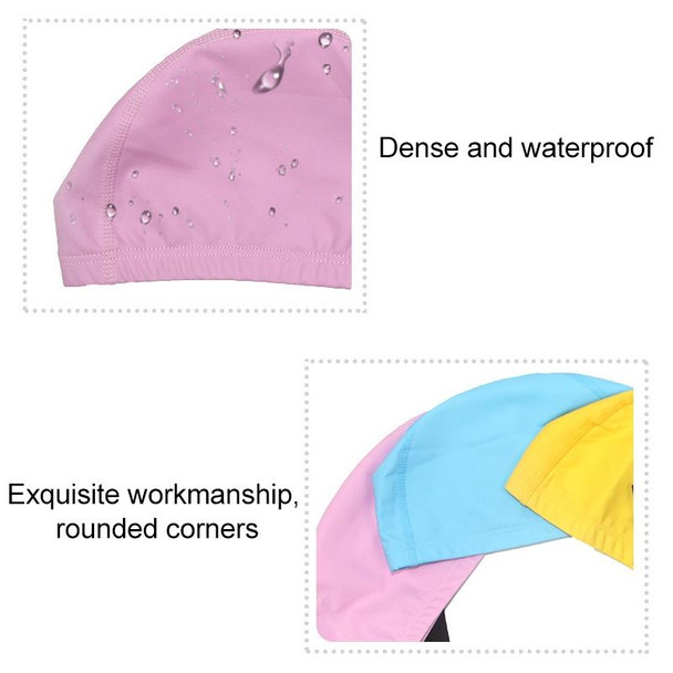 Adult Waterproof PU Coating Stretchy Swimming Cap Keep Long Hair Dry Ear Protection Swim Cap(Pink) - Open Box (Grade A)
