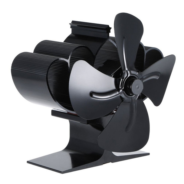 4-Blade Heat Powered Wood Stove Fan Mini Fireplace Fan Furnace Air Blower - Open Box (GRADE A)