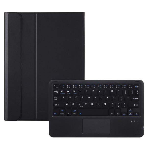 A08-A Bluetooth 3.0 Wireless Keyboard Leather Case 200mAh with Touch Mouse for Samsung Galaxy Tab A 8.0 2021 (SM-X205/X200) - Black(Color=Black) - Open Box (GRADE A)