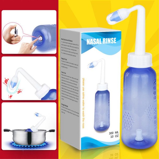 300ML Nasal Wash Nose Cleaner Children Adult Allergic Rhinitis Cleaning Bottle Tools Nasal Washer - Open Box (GRADE A)