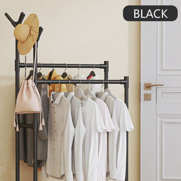 Elegant Double Pole Rack with Storage