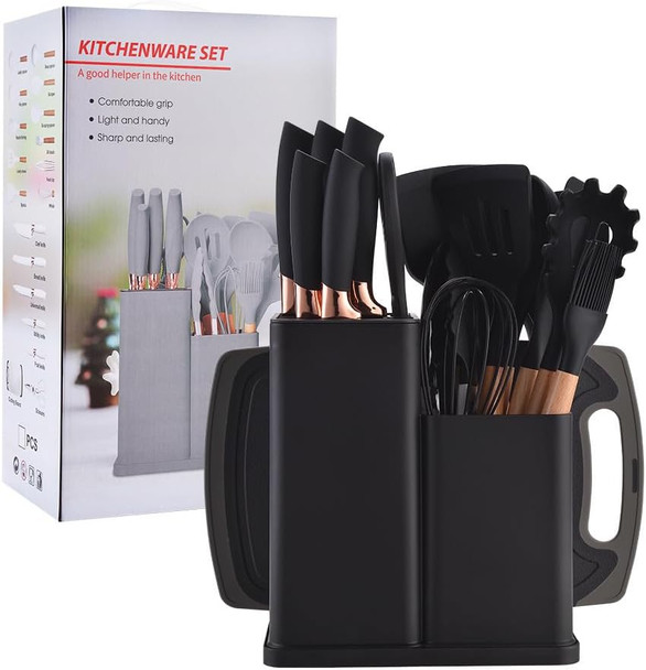 19 Piece Silicone Kitchenware Set With Storage