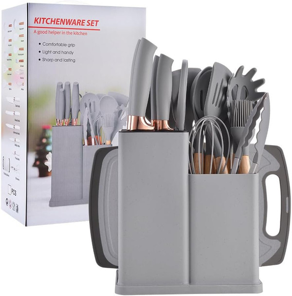 19 Piece Silicone Kitchenware Set With Storage