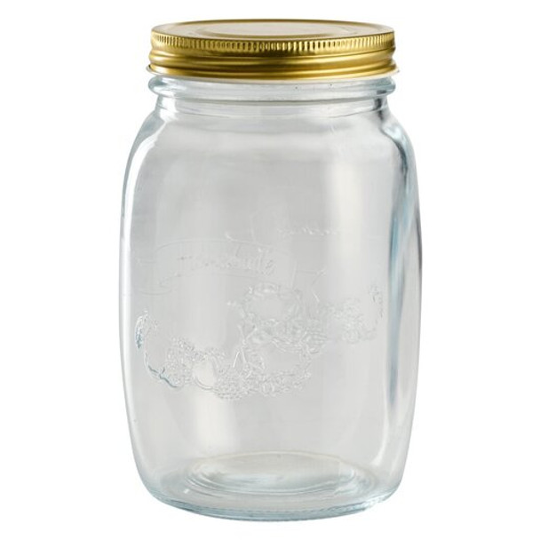 Glass Storage Jar With Lid 1L