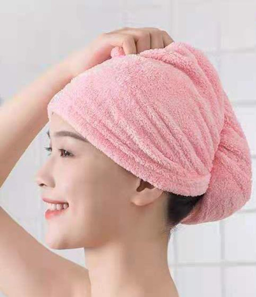 Microfiber Hair Drying Towel Head Wrap Plain Design-White