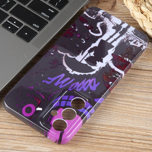 For Samsung Galaxy A23 Painted Pattern Precise Hole PC Phone Case(Black Purple Umbrella Boy)