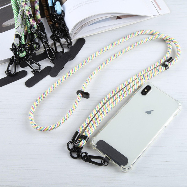 7mm Adjustable Crossbody Mobile Phone Anti-Lost Lanyard with Clip(Water Pattern Green Orange)