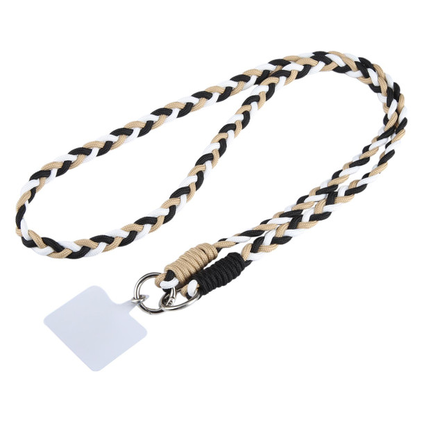 Universal Phone Three Strand Long Lanyard(White Gold Black)