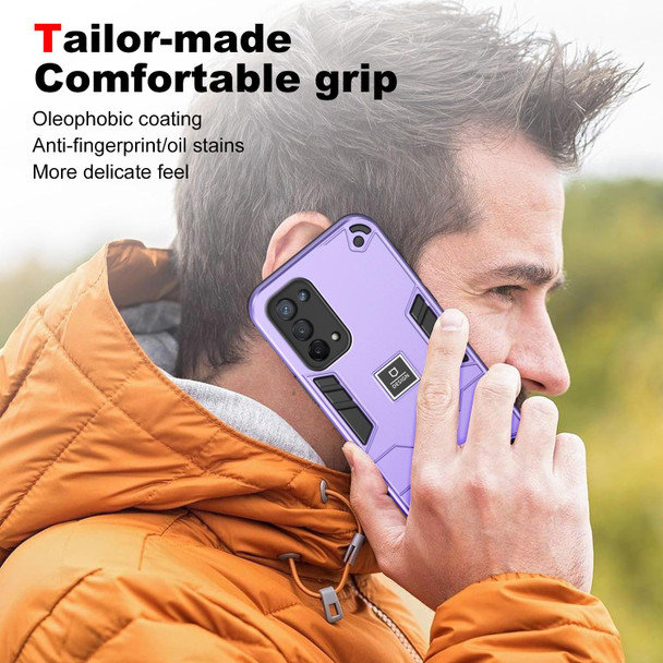 For OPPO A74 5G 2 in 1 Shockproof Phone Case(Purple)