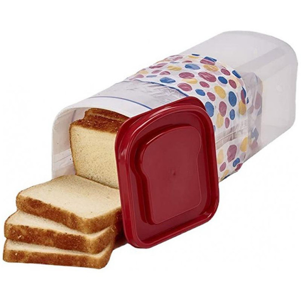 Bread Fresh Container Toast Storage Box Bread Storage Dispenser(Red)