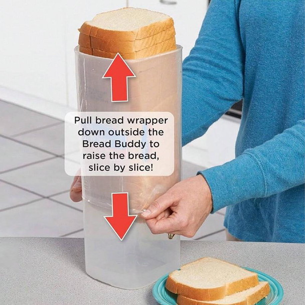 Bread Fresh Container Toast Storage Box Bread Storage Dispenser(Red)