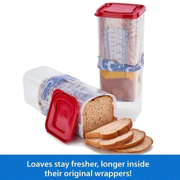 Bread Fresh Container Toast Storage Box Bread Storage Dispenser(Red)