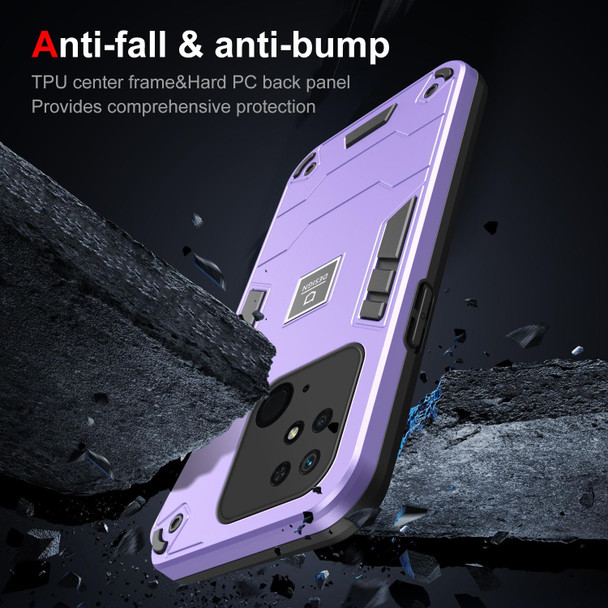 For Xiaomi Redmi 10C 2 in 1 Shockproof Phone Case(Purple)
