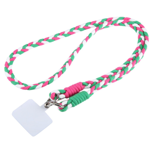 Universal Phone Three Strand Long Lanyard(Green Rose Red White)