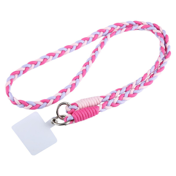 Universal Phone Three Strand Long Lanyard(Pink Rose Red Purple)