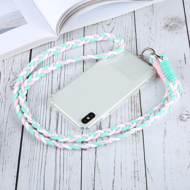 Universal Phone Three Strand Long Lanyard(Green Blue White)