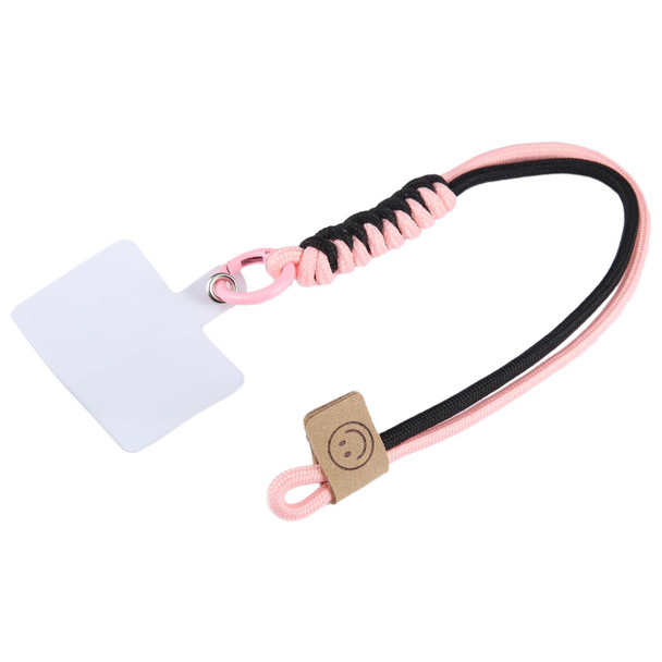 Universal Phone Smiley Face Lanyard(Pink Black)