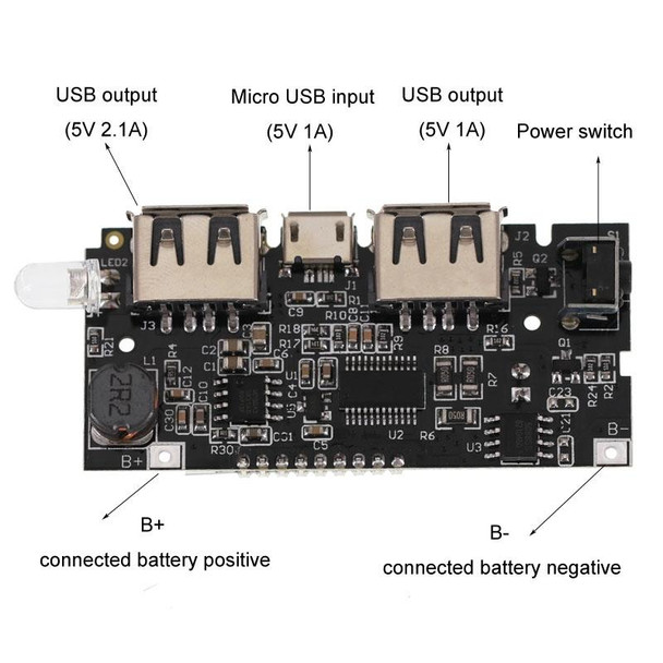 Dual USB18650 Battery Charger Module Mobile Power Boost DIY Li-Ion Battery Digital Display Charging Motherboard