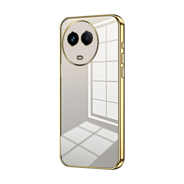 For Realme 11 / Narzo 60 Transparent Plating Fine Hole Phone Case(Gold)