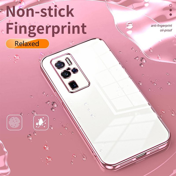 For vivo X50 Pro+ Transparent Plating Fine Hole Phone Case(Transparent)