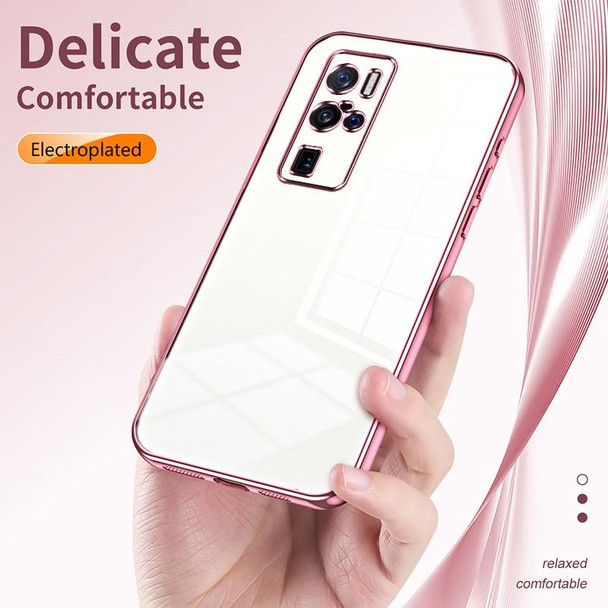 For vivo X50 Pro+ Transparent Plating Fine Hole Phone Case(Transparent)