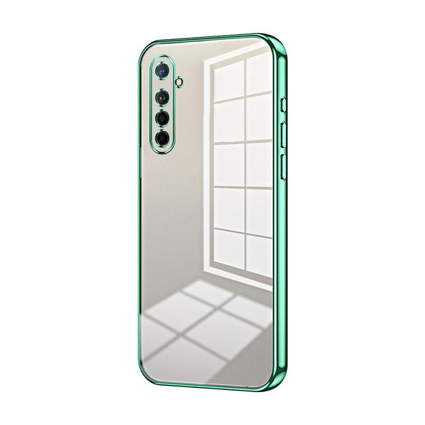 For OPPO K5 / Realme XT/XT 730G Transparent Plating Fine Hole Phone Case(Green)