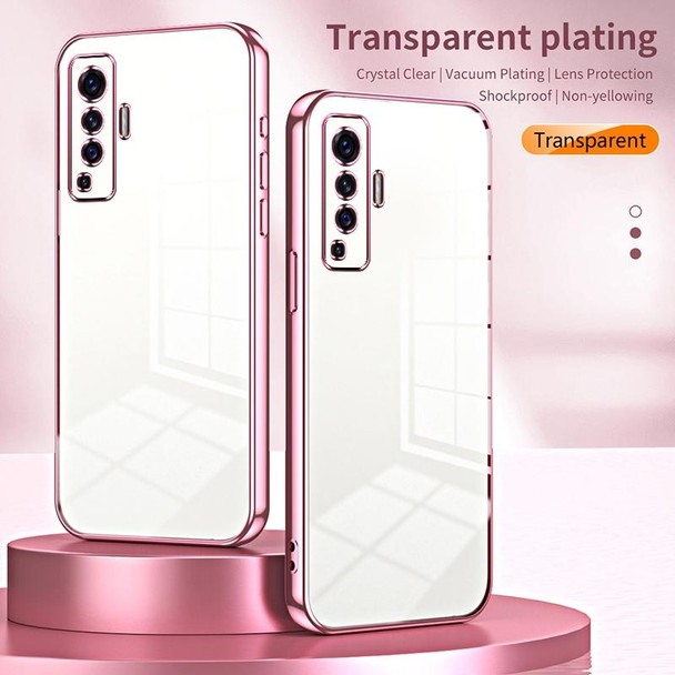 For vivo X50 Transparent Plating Fine Hole Phone Case(Transparent)