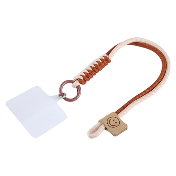 Universal Phone Smiley Face Lanyard(White Brown)