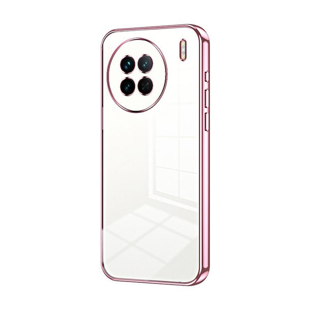 For vivo X90 / X90s Transparent Plating Fine Hole Phone Case(Pink)