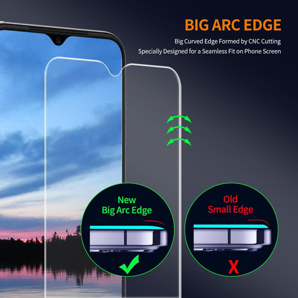 For OPPO A59 5pcs ENKAY 9H Big Arc Edge High Aluminum-silicon Tempered Glass Film