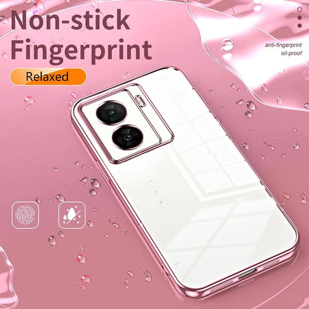 For vivo iQOO Z7x Transparent Plating Fine Hole Phone Case(Silver)