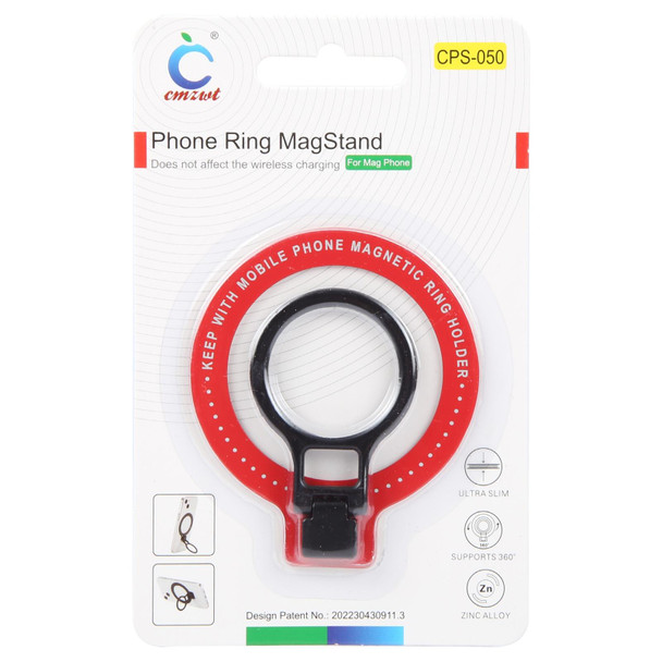 CPS-050 Adhesive MagSafe Magnetic Ring Phone Ring Holder(Red)