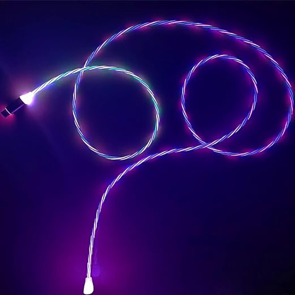 1m LED Light Up Charging Cables - Pink Type C