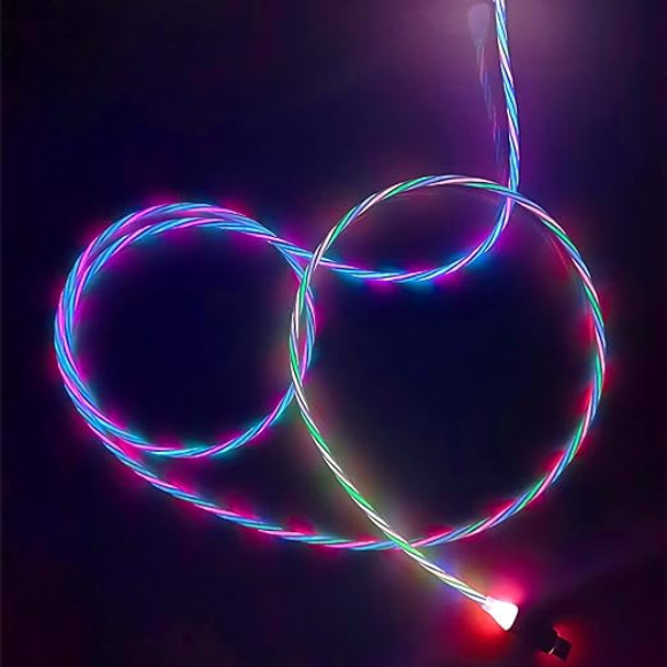 1m LED Light Up Charging Cables - Pink Type C