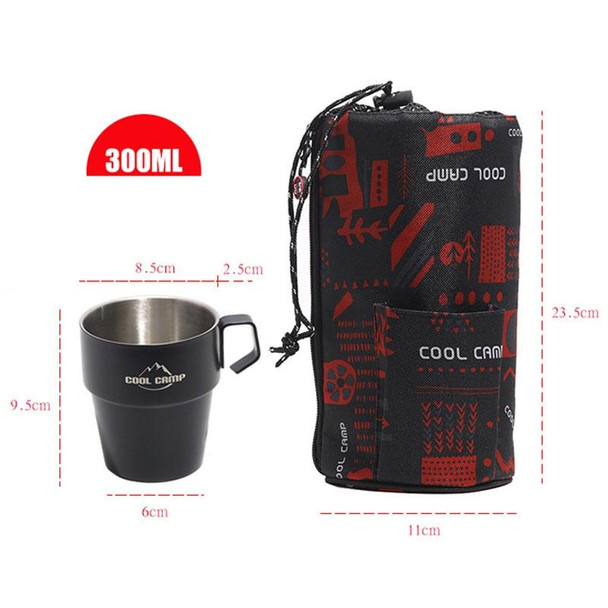 4 In 1 Set COOL CAMP CF-519 Outdoor Camping 304 Stainless Steel Coffee Cup Thermal Insulation Anti-Scald Double Vacuum Mugs