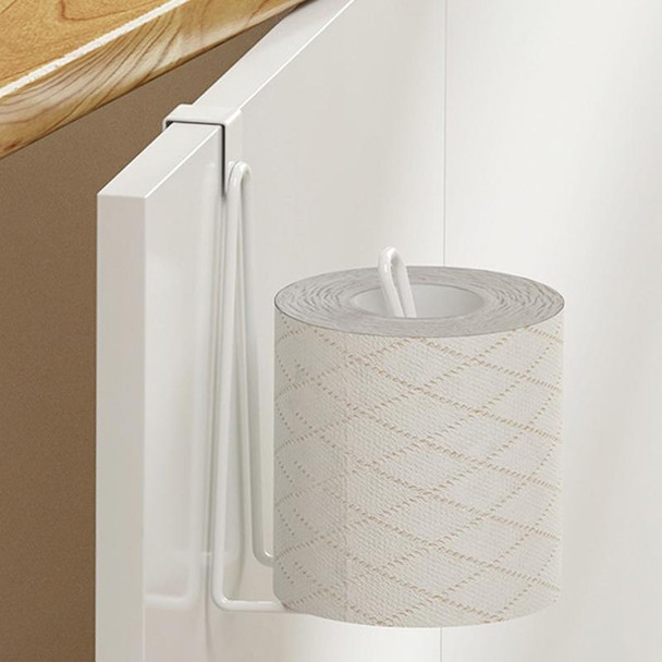 Bathroom Paper Towel Rack Wall Mounted Shelf Bathroom No-Punch Tissue Hook(White)