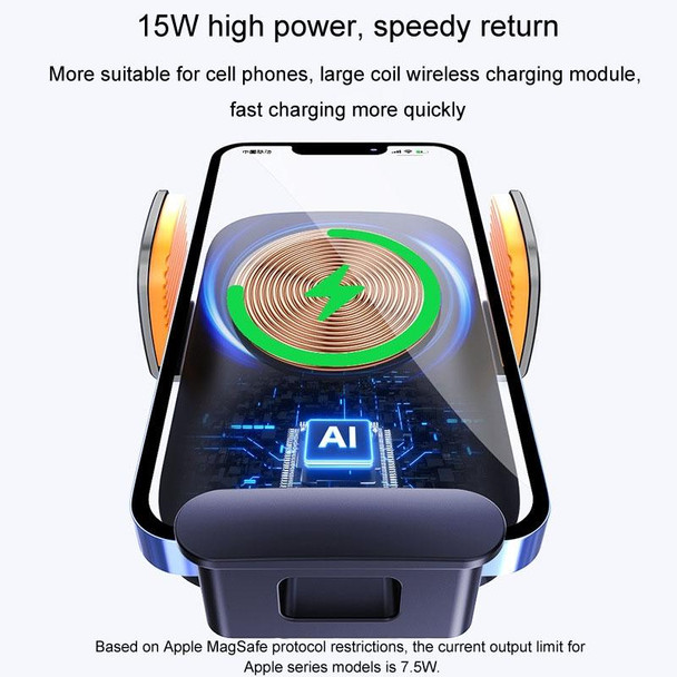 Smart Induction Wireless Charger Car Cell Phone Holder Solar Fast Charging Air Vent Navigation Stand(Universal)