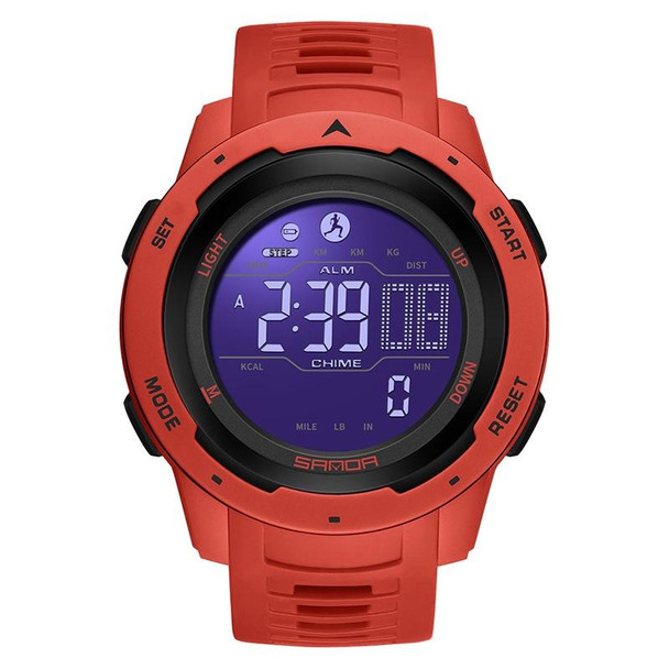 SANDA 2145 Calorie Pedometer Alarm Clock Waterproof Multifunctional Hiking Sports Shockproof Smart Watch(Red)