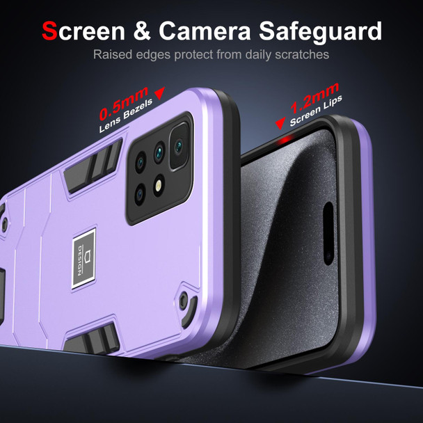 For Xiaomi Redmi 10 2 in 1 Shockproof Phone Case(Purple)
