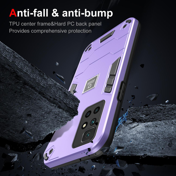 For Xiaomi Redmi 10 2 in 1 Shockproof Phone Case(Purple)