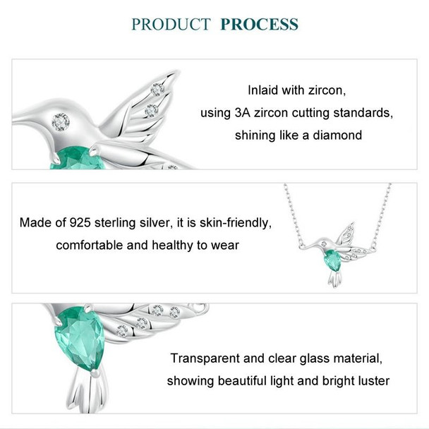 S925 Sterling Silver Platinum-Plated Smart Hummingbird Necklace For Women(BSN378)