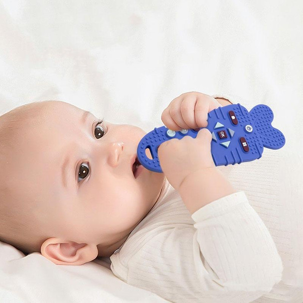 Baby Remote Control Teether Baby Anti Hand Eating Teething Stick Toys(Royal Blue)