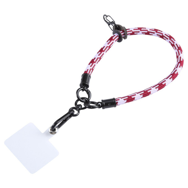 Universal Mobile Phone Pattern Short Wrist Lanyard(Purple Red)